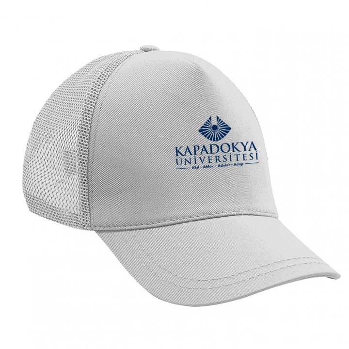 Beyaz Pamuk Gabardin 5 Panel Pure Mesh Fileli Promosyon Şapkası